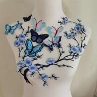 🦋 vibrant blue 8pcs butterfly embroidery applique patch - iron on cotton for creative patchwork logo