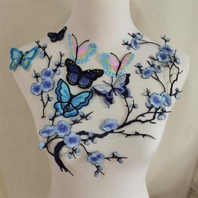 img 1 attached to 🦋 Vibrant Blue 8PCS Butterfly Embroidery Applique Patch - Iron on Cotton for Creative Patchwork