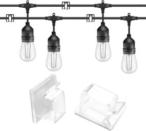 img 3 attached to 🌟 Easy Outdoor Lighting: Heavy Duty Outdoor Light Clips, Set of 20 Large Hooks (Clear) for Outdoor String Lights