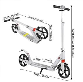 img 3 attached to 🛴 OUTCAMER Adult Scooter Folding Kick Scooter with Large Wheels for Kids/Adults - 3 Height Adjustments, Max Load 220lbs