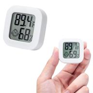 🌡️ humidity gauge, indoor humidity sensor thermometer hygrometer meter with lcd display fahrenheit (℉) - white (1pcs) логотип