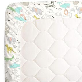 img 3 attached to 🐯 Cozy and Playful Mini Crib Fitted Sheet: Carter's Colorful Zoo Animals