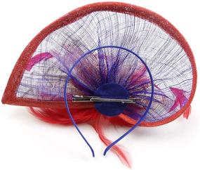 img 1 attached to 🎀 Feather Sinamay Fascinator: Cocktail Party Flower Women's Special Occasion Accessories