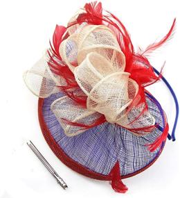 img 2 attached to 🎀 Feather Sinamay Fascinator: Cocktail Party Flower Women's Special Occasion Accessories