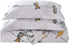 img 3 attached to 🐦 Royal Tradition Ayat Birds Lightweight Coverlets, Full/Queen Over-Sized 3pc Quilt Set (92x96) Mix of Canary Colors Bedspread
