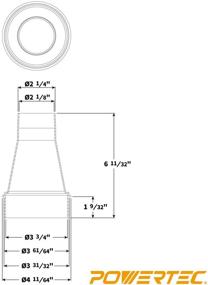 img 2 attached to POWERTEC 70147 Tapered Adapter, 4-Inch to 2.25-Inch