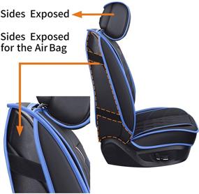 img 1 attached to 🚗 Aierxuan 2 Front Seat Covers: Waterproof Leather Non-Slip Drive Seat Cushions – CX5 Soul Sorento Elantra Tucson Accent Sonata Kona Outlander Galant (2 PCS Front, Black-Blue)