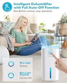 img 4 attached to 🌬️ Efficient Merece Dehumidifier for Home Spaces - Compact Electric Small Dehumidifiers for Bathrooms, Bedrooms, Closets, Basements, RVs - Silent 850ML (29 oz) Mini Dehumidifier with Auto-off & LED Indicator