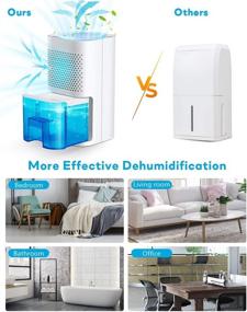 img 3 attached to 🌬️ Efficient Merece Dehumidifier for Home Spaces - Compact Electric Small Dehumidifiers for Bathrooms, Bedrooms, Closets, Basements, RVs - Silent 850ML (29 oz) Mini Dehumidifier with Auto-off & LED Indicator