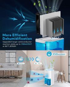 img 2 attached to 🌬️ Efficient Merece Dehumidifier for Home Spaces - Compact Electric Small Dehumidifiers for Bathrooms, Bedrooms, Closets, Basements, RVs - Silent 850ML (29 oz) Mini Dehumidifier with Auto-off & LED Indicator