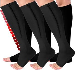 img 4 attached to Compression Socks Zipper Women Men Sports & Fitness