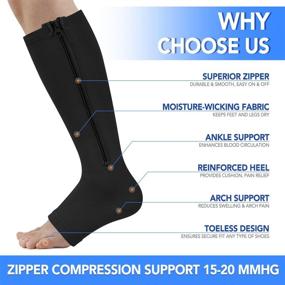 img 3 attached to Compression Socks Zipper Women Men Sports & Fitness