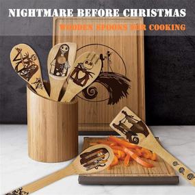 img 3 attached to Halloween Kitchen Accessories: Nightmare Before Christmas Wooden Spoons Set | Funny Burned Spoons Cooking Utensils | Pumpkin King Themed Decor | Ideal Housewarming Gifts for Friends (Pack of 5)