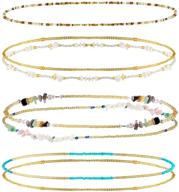 🌺 jadive 7-piece waist beads for women: colorful summer african beach bikini body chains, bohemian body jewelry logo