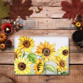 img 1 attached to 🌻 DQQH MacBook Pro 16 inch Case 2020 2019 for A2141: Ultra Slim MacBook Hard Shell Case with Keyboard Cover - Compatible with Newest MacBook Pro 16 inch featuring Touch Bar/ID, Sunflower Design