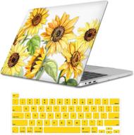 🌻 dqqh macbook pro 16 inch case 2020 2019 for a2141: ultra slim macbook hard shell case with keyboard cover - compatible with newest macbook pro 16 inch featuring touch bar/id, sunflower design logo