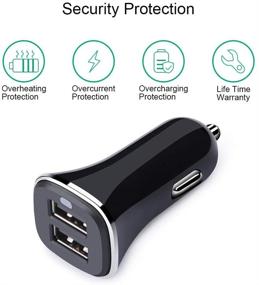img 3 attached to High-Speed Charging Kit: 2.4A Dual Port USB Car Charger, 2.1A Wall Charger, 2 USB Type C Cables - Compatible with LG Stylo 4/5, LG G8 G7 G6 G5 V30 V35 V40 V50 ThinQ