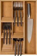 maximize space in your kitchen with a compact bamboo drawer organizer for silverware, gadgets & flatware - unique angled design creates more storage, fits most standard drawers & cabinets! логотип