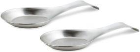 img 1 attached to 🥄 Set of Stainless Steel Spoon Rest, Ideal for Kitchen Organization and Utensil Storage