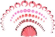 🔳 lolias gauges stretching kit – 80pcs earrings set with acrylic tapers, plugs, silicone tunnels – 14-00 gauges ear expander piercing kit logo