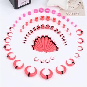 img 1 attached to 🔳 Lolias Gauges Stretching Kit – 80Pcs Earrings Set with Acrylic Tapers, Plugs, Silicone Tunnels – 14-00 Gauges Ear Expander Piercing Kit