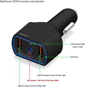 img 3 attached to BatPower CCS2 High Power Delivery Car Charger 120W for Microsoft Surface Book Laptop 4 3 2 1 Surface Pro X 7 6 5 4 3 Go Tablet - Vehicle DC 12v-24v Auto Adapter