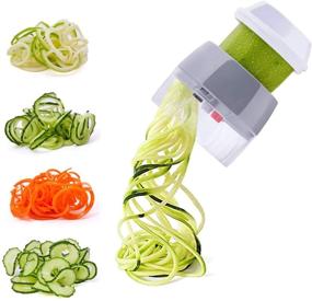 img 4 attached to 🍝 Spiralizer Handheld Vegetable Slicer Nurch 4 in 1 - Zucchini Noodle Maker, Spaghetti Cutter, Salad Spiral Slicer