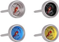 🥩 escali ahs1-4 easy read mini steak thermometer set - rare, medium & well readings - dishwasher safe - silver logo