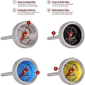 img 3 attached to 🥩 Escali AHS1-4 Easy Read Mini Steak Thermometer Set - Rare, Medium & Well Readings - Dishwasher Safe - Silver