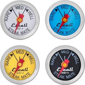 img 2 attached to 🥩 Escali AHS1-4 Easy Read Mini Steak Thermometer Set - Rare, Medium & Well Readings - Dishwasher Safe - Silver