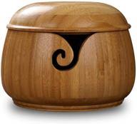 🧶 chdhaltd eco-friendly wooden yarn storage bowl holder with lid - handmade sewing supplies & knitting bowl for wood yarn storage logo