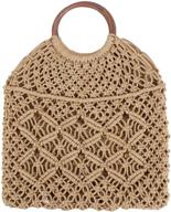 👜 ayliss women's handmade straw bag: the perfect travel, beach, fishing net handbag & shopping woven shoulder bag logo