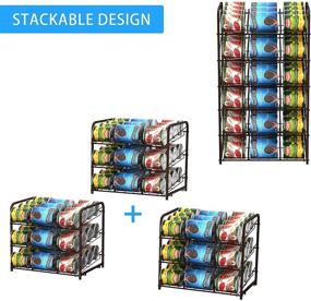 img 1 attached to 🥫 MOOACE 2 Pack Stackable Can Rack Organizer, Storage for 72 Cans, 3 Tier Can Storage Dispenser Rack Holder - Kitchen Cabinet Pantry Countertop Organizing Solution in Bronze