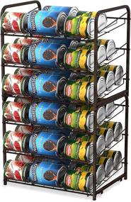 img 4 attached to 🥫 MOOACE 2 Pack Stackable Can Rack Organizer, Storage for 72 Cans, 3 Tier Can Storage Dispenser Rack Holder - Kitchen Cabinet Pantry Countertop Organizing Solution in Bronze