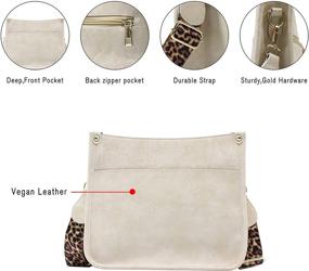 img 2 attached to 🐆 Stylish Leopard Print Leather Medium Crossbody Handbags & Wallets for Women