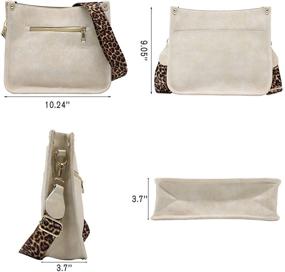 img 3 attached to 🐆 Stylish Leopard Print Leather Medium Crossbody Handbags & Wallets for Women