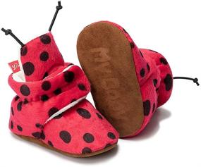 img 2 attached to 👶 Warm and Cozy: Meckior Newborn Infant Baby Girls Boys Fleece Winter Booties - Ideal First Walkers Slippers Shoes