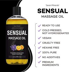 img 1 attached to 16oz Big Bottle of Sensual Massage Oil for Couples Massage & Therapy - Relaxing Mind & Body - Almond, Jojoba, Lavender, Sweet Orange & Vitamin E Blend