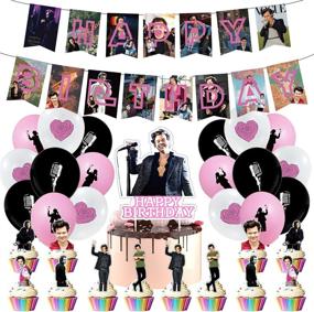 img 4 attached to 🎉 Harry Styles Birthday Set: Optimized Decorations, Party Supplies, Banner, Balloons, Cake Toppers