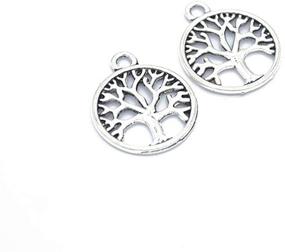 img 3 attached to Pack of 30 Tree of Life Charms: Round Metal Pendant Beads for DIY Crafts, Jewelry Making Supplies - Antique Jewelry Findings for Necklaces, Bracelets, Earrings, Keychains, Art & Accessories