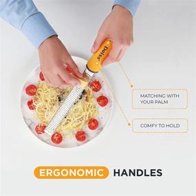 img 2 attached to 🧀 Deiss PRO Citrus Zester & Cheese Grater - Versatile Sharp Blade for Parmesan Cheese, Lemon, Ginger, Garlic, Nutmeg, Chocolate, Vegetables, Fruits - Stainless Steel, Dishwasher Safe