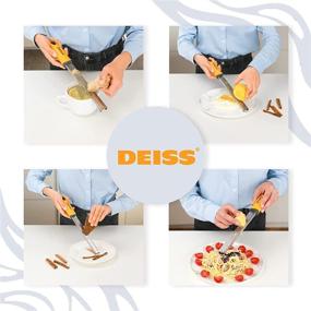 img 1 attached to 🧀 Deiss PRO Citrus Zester & Cheese Grater - Versatile Sharp Blade for Parmesan Cheese, Lemon, Ginger, Garlic, Nutmeg, Chocolate, Vegetables, Fruits - Stainless Steel, Dishwasher Safe