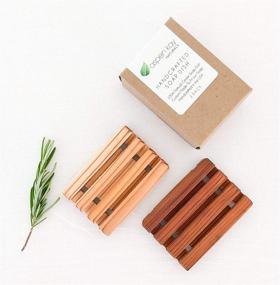 img 3 attached to Premium 2 Pack Wood Soap Dish: Handmade in the USA from 100% Natural Cedar, Custom Fit for Our Soaps, Chemical-Free and Eco-Friendly