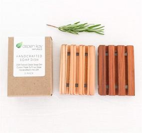 img 2 attached to Premium 2 Pack Wood Soap Dish: Handmade in the USA from 100% Natural Cedar, Custom Fit for Our Soaps, Chemical-Free and Eco-Friendly