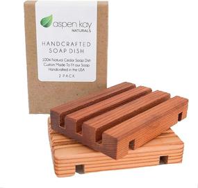 img 4 attached to Premium 2 Pack Wood Soap Dish: Handmade in the USA from 100% Natural Cedar, Custom Fit for Our Soaps, Chemical-Free and Eco-Friendly