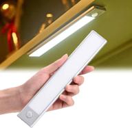 🔦 rechargeable wireless motion sensor light - ultra bright 39 led under cabinet lighting, battery operated - magnetic stick-on for closet, wardrobe, bedroom, kitchen, hallway, stairway логотип