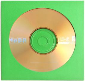 img 1 attached to 📀 Flexzion 100 пакетов бумажных конвертов для CD DVD (зеленые) - Стандартные конверты для музыки, фильмов, видеоигр - Дисплей и хранение - Премиум качество с окошком и клапаном.