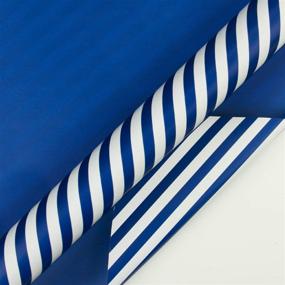 img 3 attached to 🎁 Premium Reversible Wrapping Paper - Navy and Stripes Design for Birthdays, Holidays, Weddings, Baby Showers - 30 inch x 33 feet