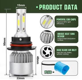 img 1 attached to 💡 LED-лампы для фар SAGE SUNNY 9007 HB5 - 72W 8000LM яркий 6000K холодный белый свет - комплект преобразования Hi / Lo с двойным лучом COB Chip - гарантия 2 года после обслуживания