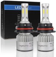 💡 led-лампы для фар sage sunny 9007 hb5 - 72w 8000lm яркий 6000k холодный белый свет - комплект преобразования hi / lo с двойным лучом cob chip - гарантия 2 года после обслуживания логотип